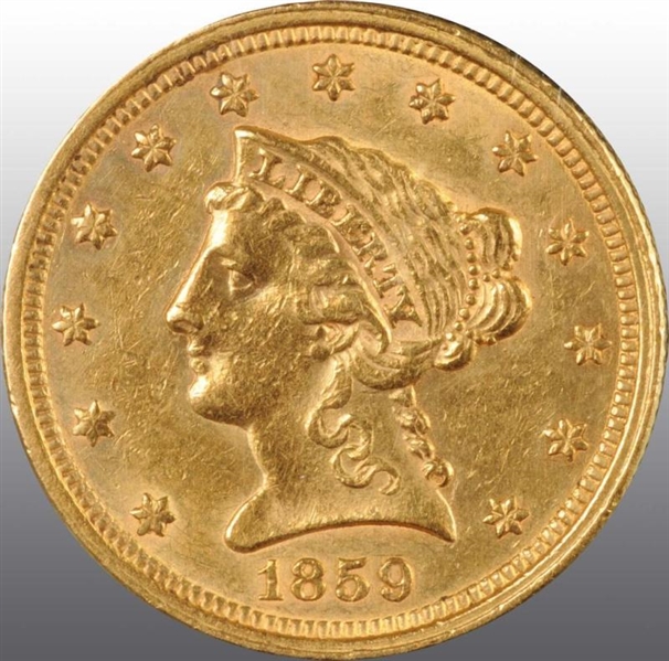 1859 CORONET GOLD EAGLE $2 ½.                     