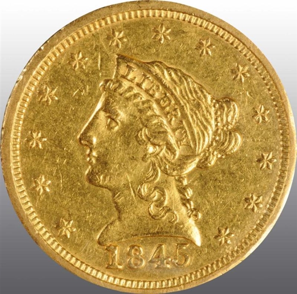 1845 CORONET GOLD EAGLE $2 ½.                     