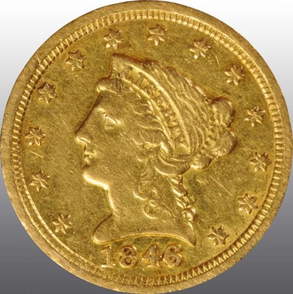 1846-D CORONET GOLD EAGLE $2 ½.                   