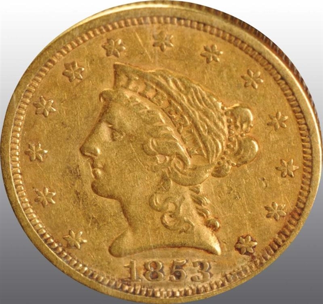 1853 CORONET GOLD EAGLE $2 ½.                     