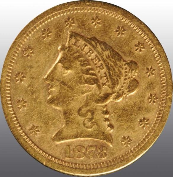1873-S CORONET GOLD EAGLE $2 ½.                   