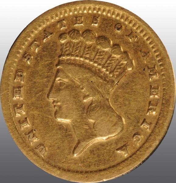 1859-C INDIAN GOLD $1 VF 30.                      