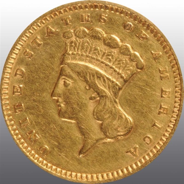 1873 INDIAN HEAD OPEN GOLD $1.                    