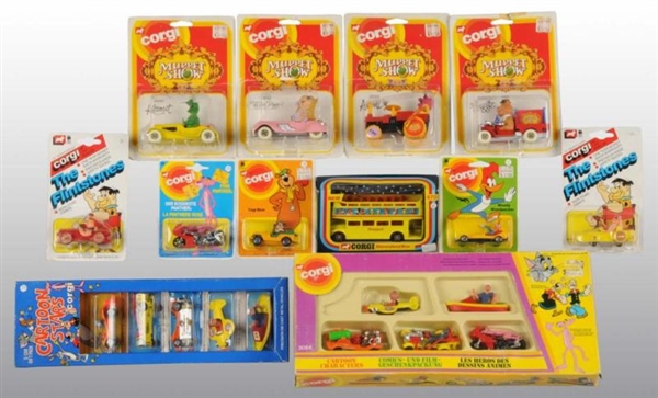LOT OF 12: CORGI TV RELATED DIE-CAST VEHICLE TOYS.