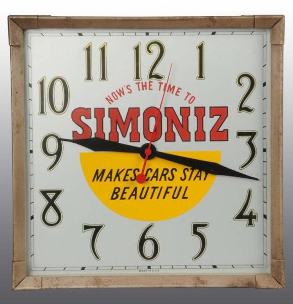 SIMONIZ ELECTRIC ADVERTISING CLOCK.               