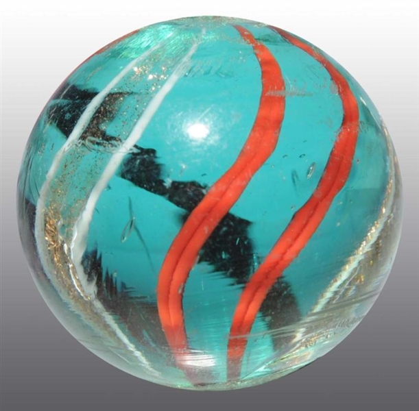 BLUE GLASS LUTZ MARBLE.                           