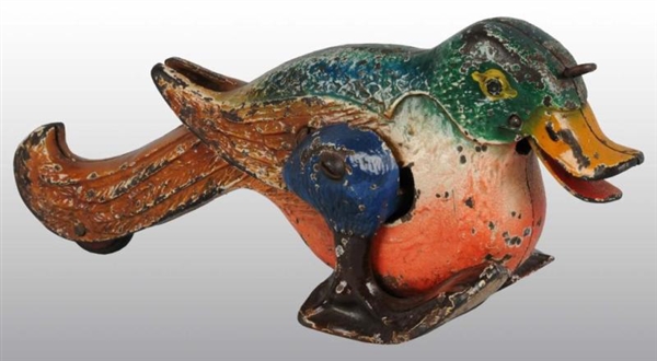 CAST IRON HUBLEY DUCK PULL TOY.                   