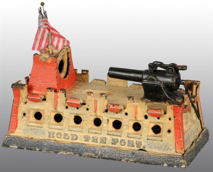 CAST IRON HOLD THE FORT MECHANICAL BANK.          