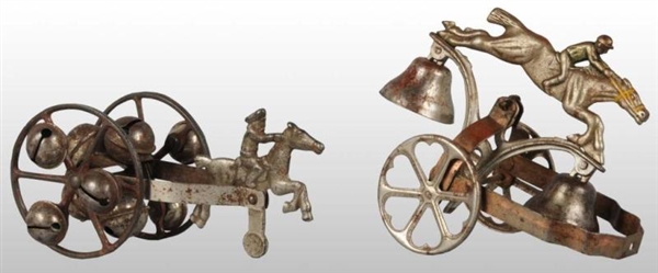 LOT OF 2: HORSE-DRAWN BELL TOYS.                  