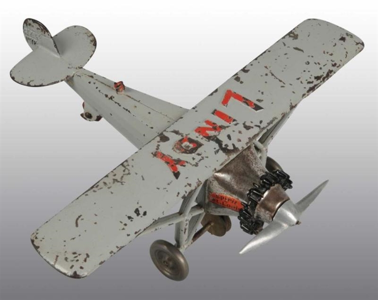 CAST IRON LINDY AIRPLANE TOY.                     
