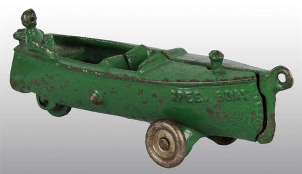 CAST IRON SPEED BOAT TOY.                         