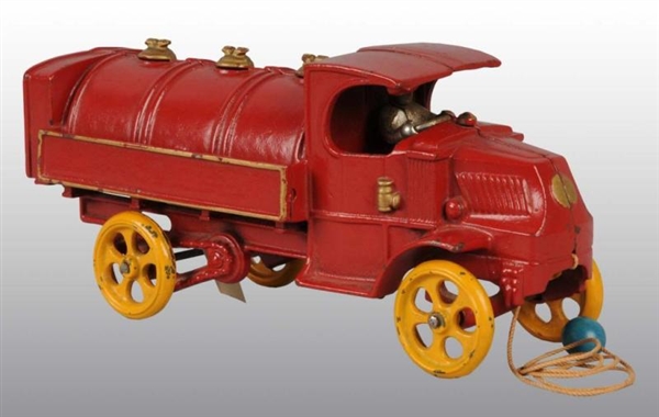 CAST IRON HUBLEY GAS TRUCK TOY.                   
