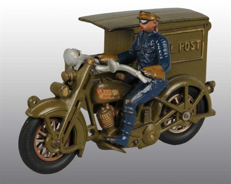 CAST IRON PARCEL POST MOTORCYCLE TOY.             