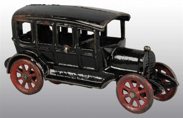 CAST IRON HUBLEY TAXI CAR TOY.                    