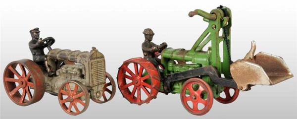 LOT OF 2: CAST IRON ARCADE TRACTOR TOYS.          