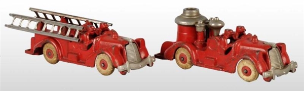 LOT OF 2: CAST IRON FIRE TRUCK TOYS.              
