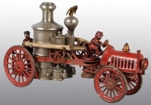 CAST IRON HUBLEY TRANSITIONAL FIRE PUMPER TOY.    