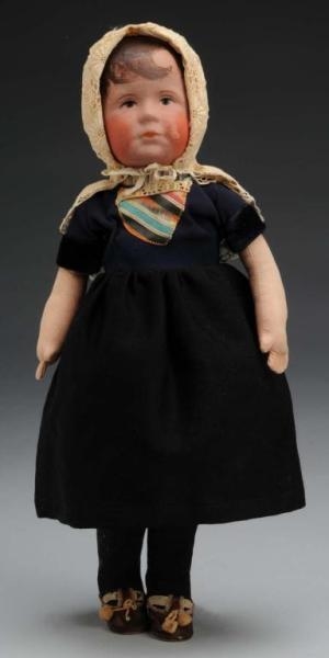 ALL CLOTH DOLL IN THE STYLE OF KATHE KRUSE.       