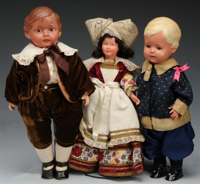 LOT OF 3: CELLULOID DOLLS.                        