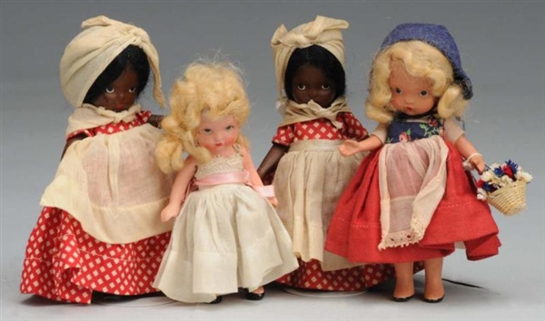 LOT OF 4: BISQUE NANCY ANN STORY BOOK DOLLS.      