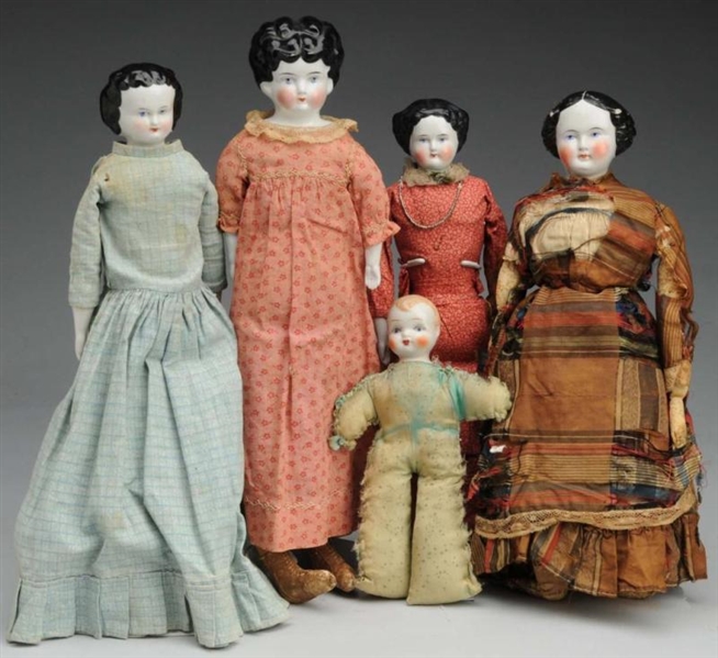 LOT OF 4: CHINA HEAD DOLLS.                       