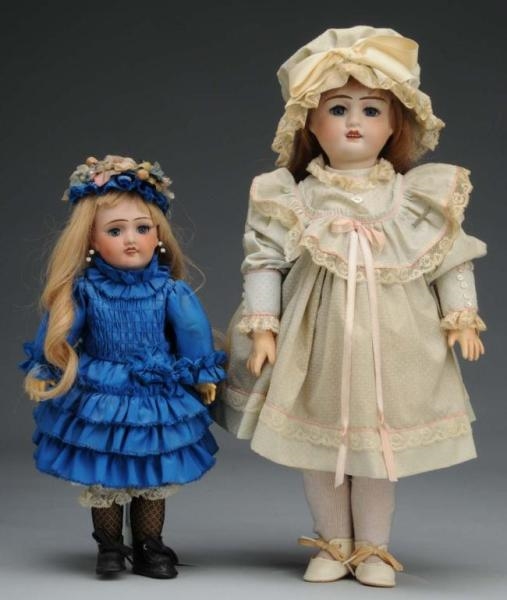 LOT OF 2 FRENCH BISQUE DOLLS.                     