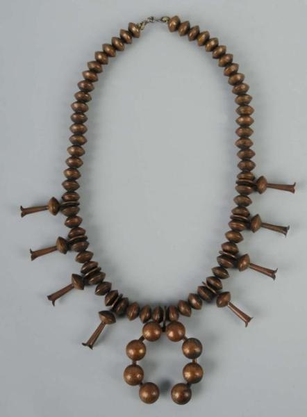 NATIVE AMERICAN INDIAN SQUASH BLOSSOM NECKLACE.   