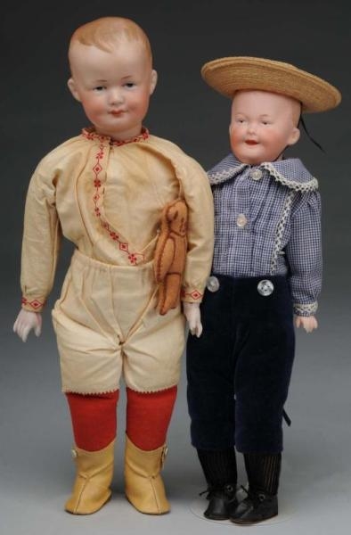 LOT OF 2: GERMAN BISQUE CHARACTER BOYS.           
