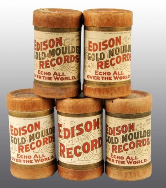 LOT OF 100: CYLINDER EDISON RECORDS.              