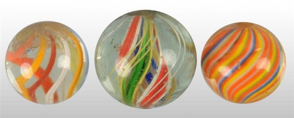 LOT OF 3: HAND-MADE MARBLES.                      