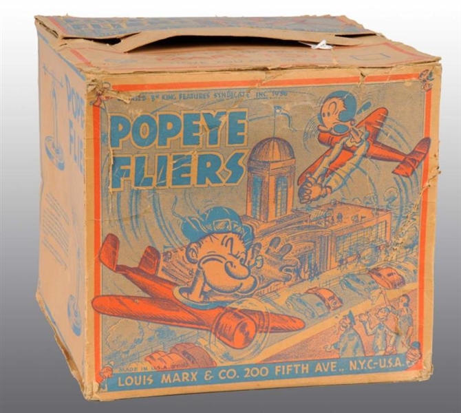 MARX POPEYE & OLIVE OYL FLIERS TOY IN ORIG BOX.   