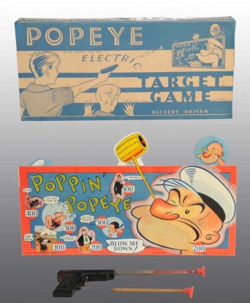 SMALL PAPER LITHO POPEYE ELECTRIC TARGET GAME.    