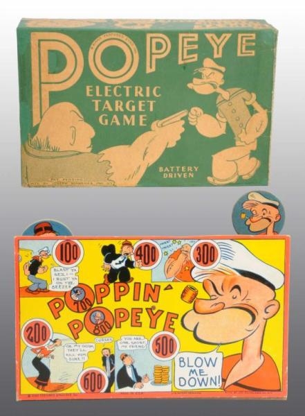 LARGE PAPER LITHO POPEYE ELECTRIC TARGET WITH GUN 