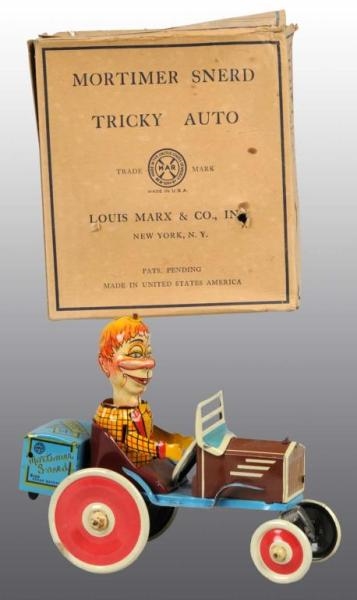 MARX MORTIMER SNERD TRICKY AUTO TOY IN ORIG BOX.  