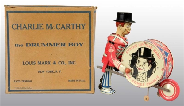 MARX CHARLIE MCCARTHY THE DRUMMER BOY IN ORIG BOX 