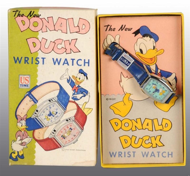 DISNEY DONALD DUCK WRIST WATCH IN ORIGINAL BOX.   
