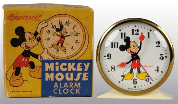 DISNEY MICKEY MOUSE ALARM CLOCK IN ORIGINAL BOX.  
