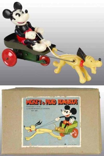 MICKEY MOUSE & PLUTO RUNABOUT TOY IN ORIG BOX.    