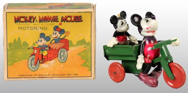 MICKEY & MINNIE MOUSE MOTORING TOY IN ORIG BOX.   