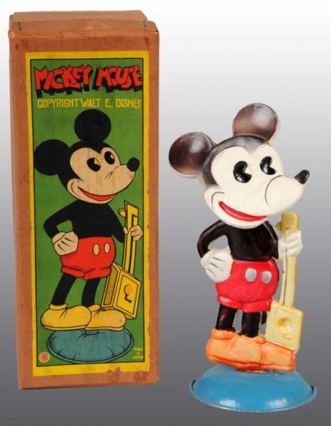 DIZZY MICKEY MOUSE NODDER TOY IN ORIG BOX.        