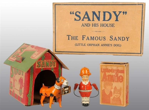 LITTLE ORPHAN ANNIE & SANDY TOYS IN ORIG BOXES.   