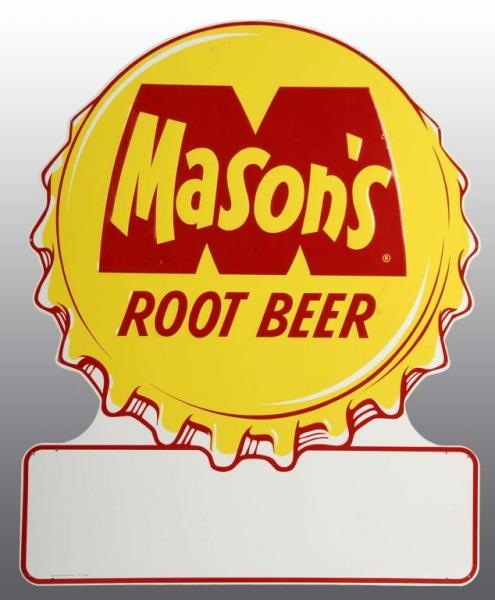 EMBOSSED METAL MASONS ROOT BEER SIGN.            
