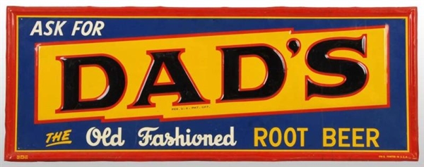 TIN DADS ROOT BEER SIGN.                         