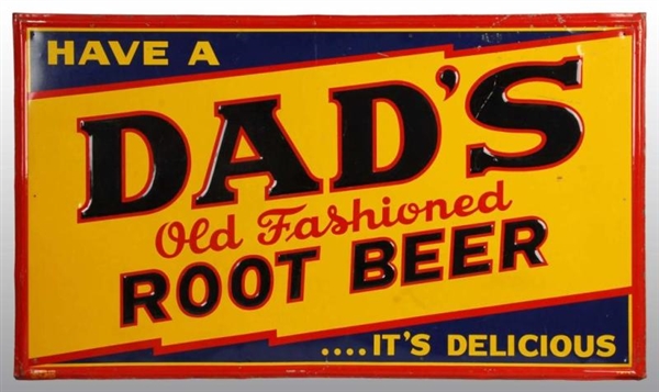TIN DADS OLD FASHIONED ROOT BEER SIGN.           