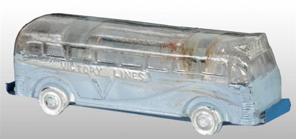 GLASS VICTORY LINES BUS CANDY CONTAINER.          