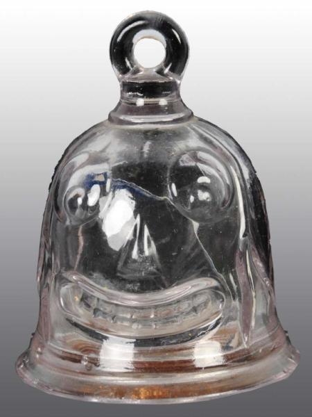 GLASS BELL SHAPED HALLOWEEN FACE CANDY CONTAINER. 