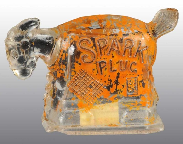 GLASS SPARK PLUG CANDY CONTAINER.                 