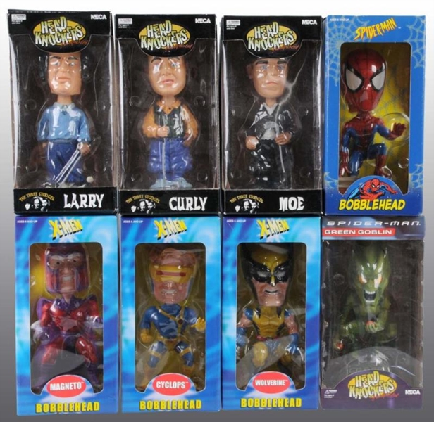 LOT OF 8: CONTEMPORARY NECA CHARACTER NODDERS.    