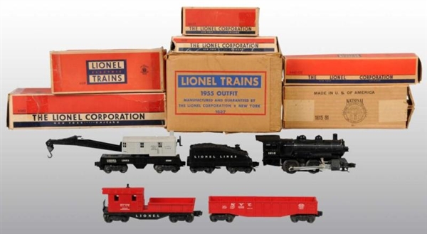 LIONEL OUTFIT NO. 1955 O-27 FREIGHT TRAIN SET.    