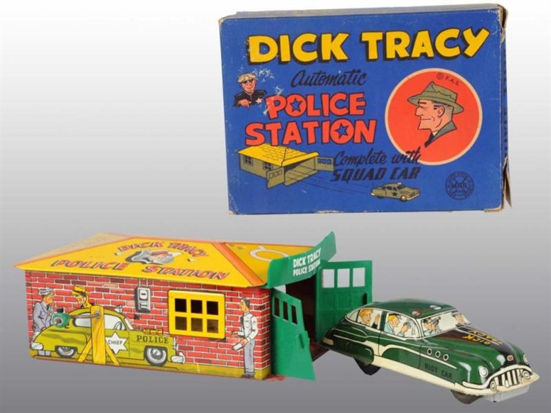 MARX DICK TRACY POLICE STATION FRICTION TOY.      